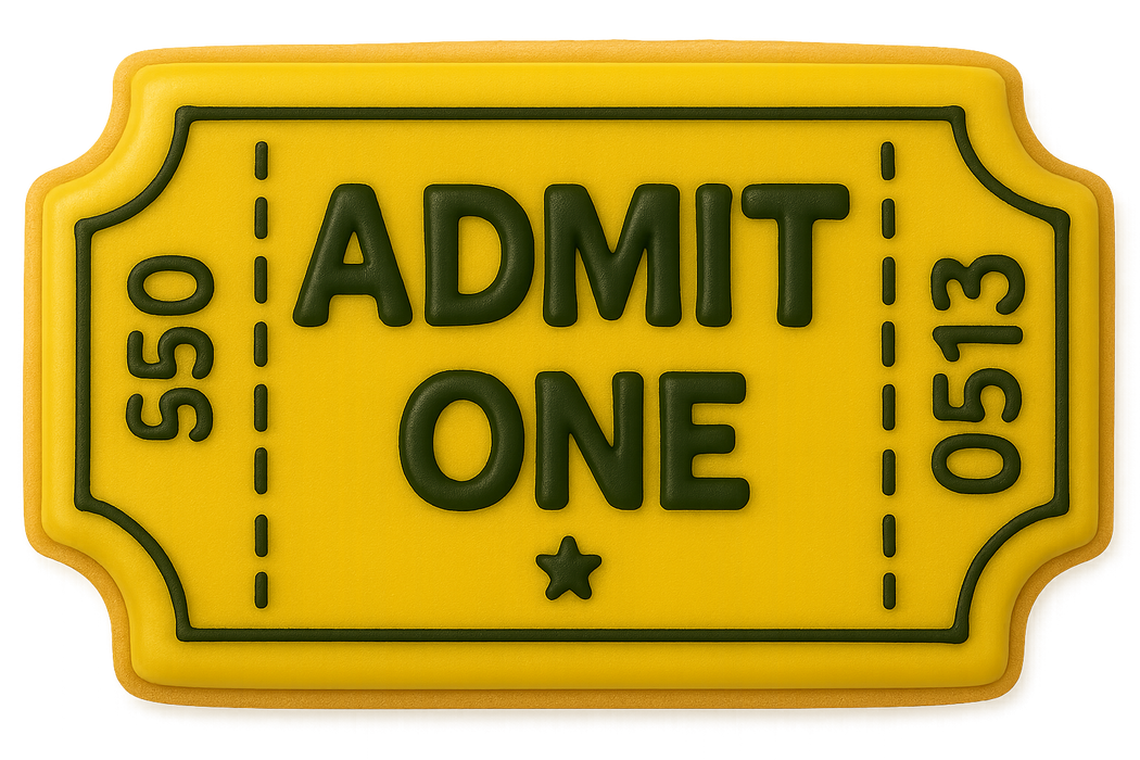 Ticket Plaque Cookie Cutter 3.75 in B1567