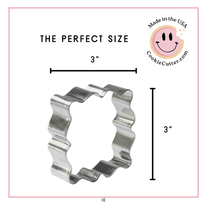 Fancy Square Plaque Cookie Cutter 3.75 in B1603