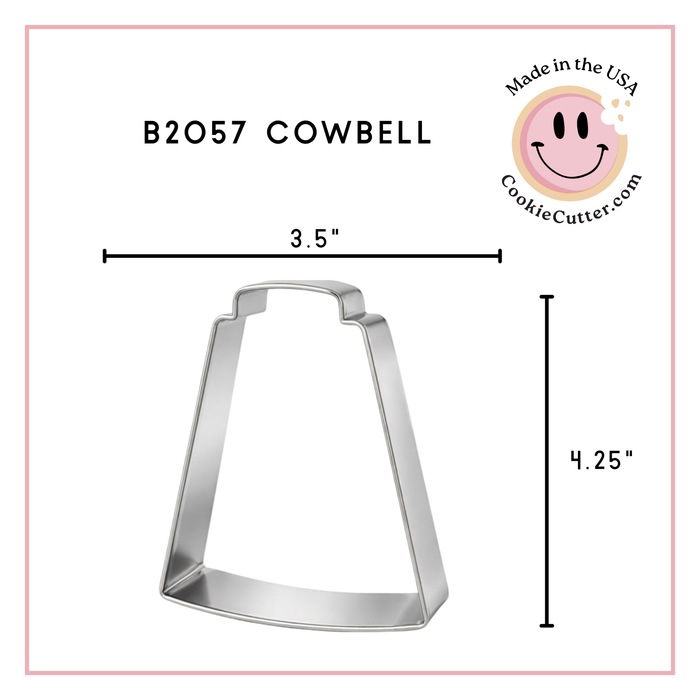 Cowbell Cookie Cutter – 4.25 Inch