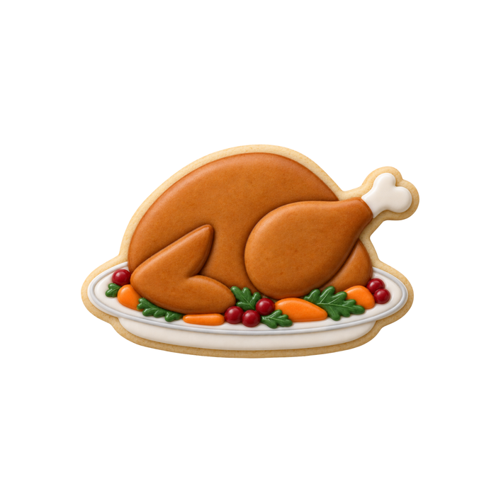 Thanksgiving Turkey on Plate 4" Cookie Cutter B2075