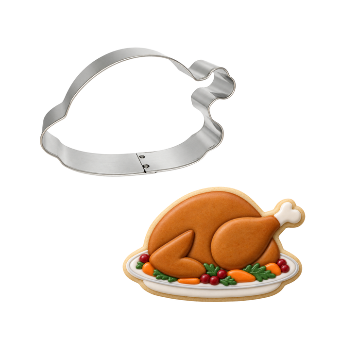 Thanksgiving Turkey on Plate 4" Cookie Cutter B2075