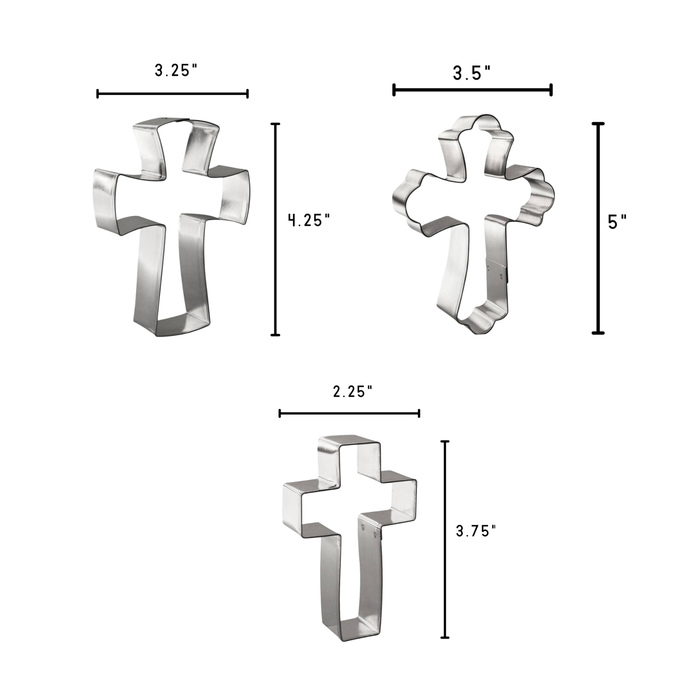 Religious Cross Cookie Cutter 3 Pc Set HS0449