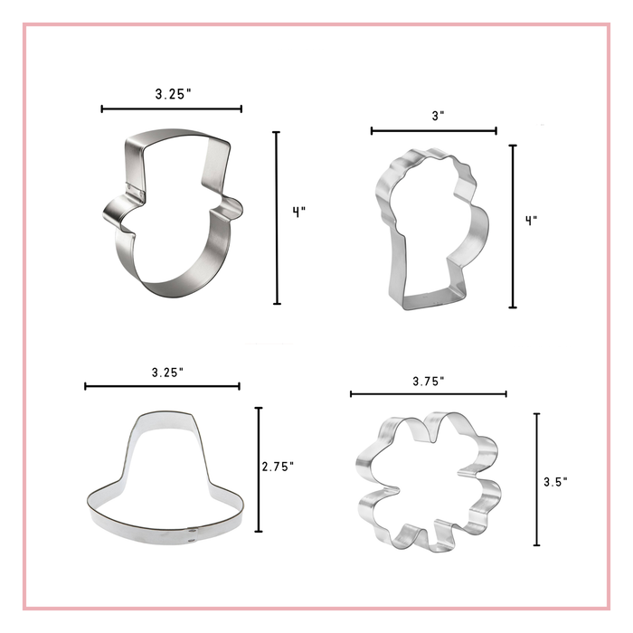 Leprechaun St Patricks Day Cookie Cutter 4 Pc Set HS0473