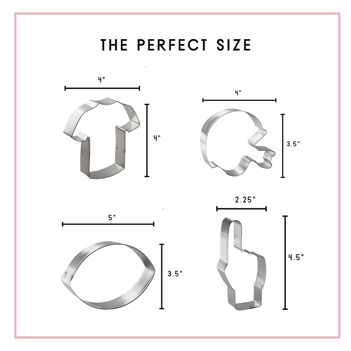 Football Cookie Cutter Set 4 Pc HS0496