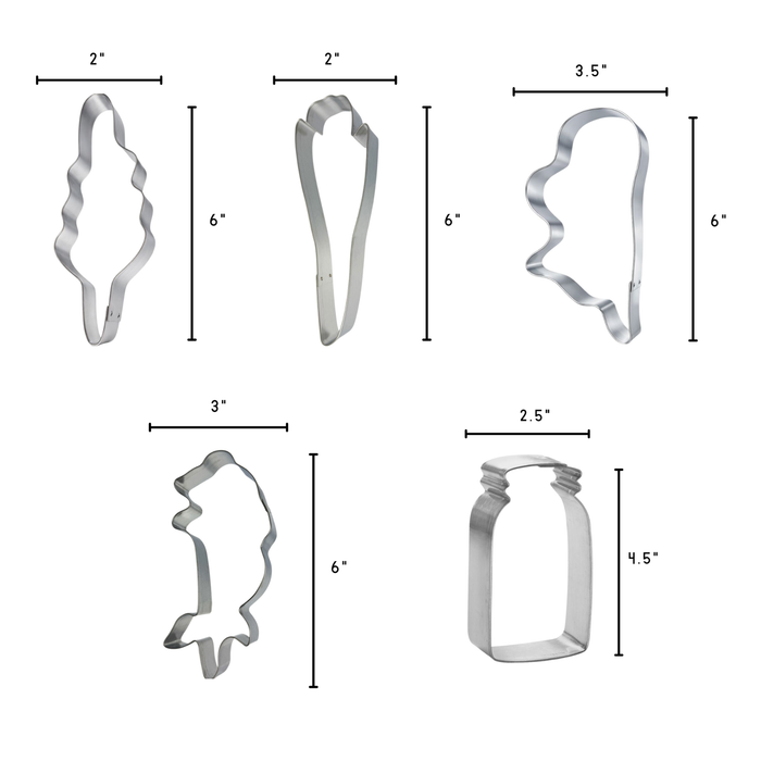 Long Stem Wild Flower Cookie Cutter 5 Pc Set HS0580