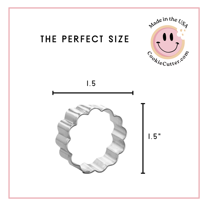 Mini Round Fluted Cookie Cutter 1.5 in M186