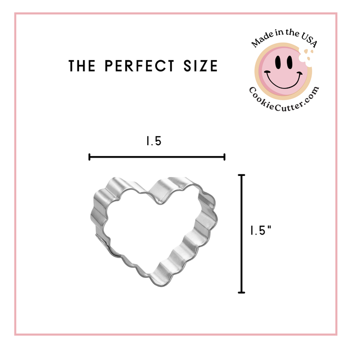 Mini Heart Fluted  Cookie Cutter 1.5 in M187