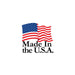 Logo with American flag and 'Made In the U.S.A.' text on a white background