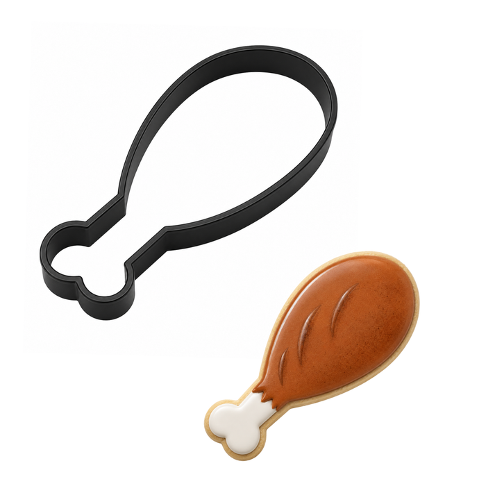 Chicken or Turkey Leg Cookie Cutter 4 in PC0273