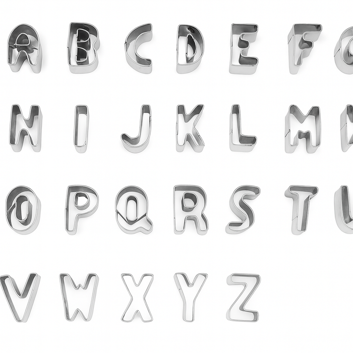Mini Alphabet Stainless Steel Cookie Cutter Set